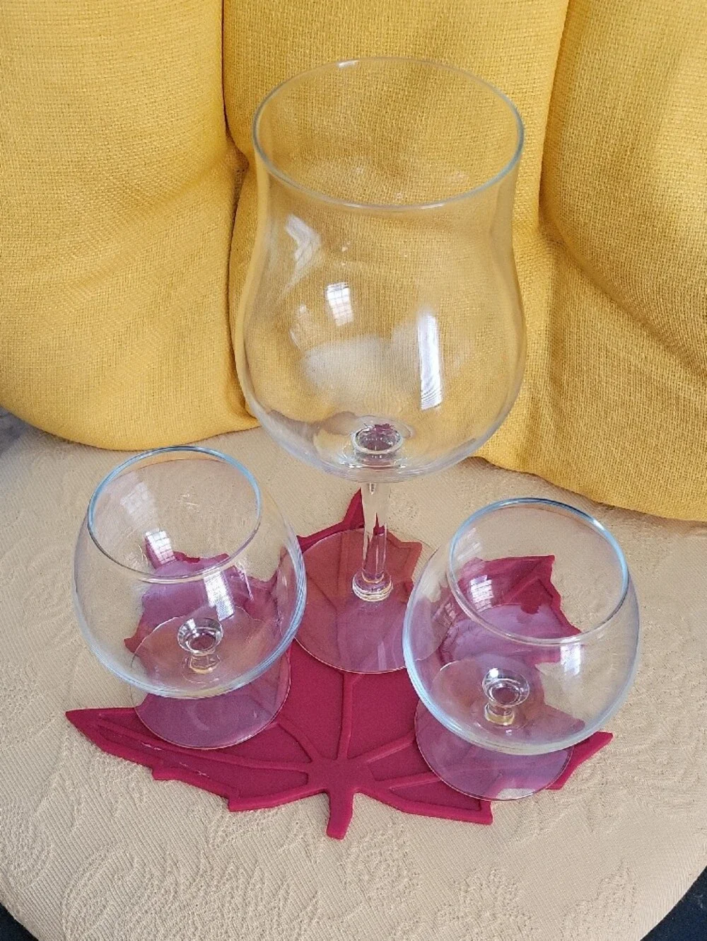 Clear Glass Wine and Brandy Glasses - Set of 3
